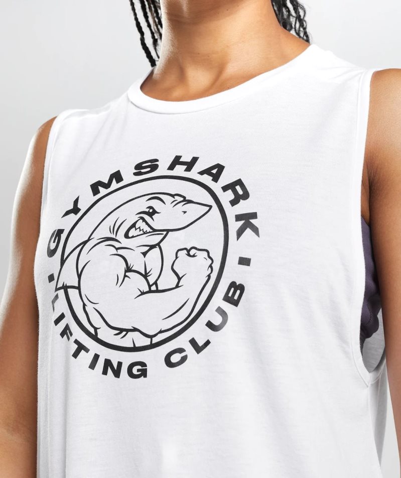 Women's Gymshark Legacy Tanks White | NZ 9XMFZN